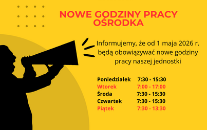 Nowe godziny pracy ośrodka